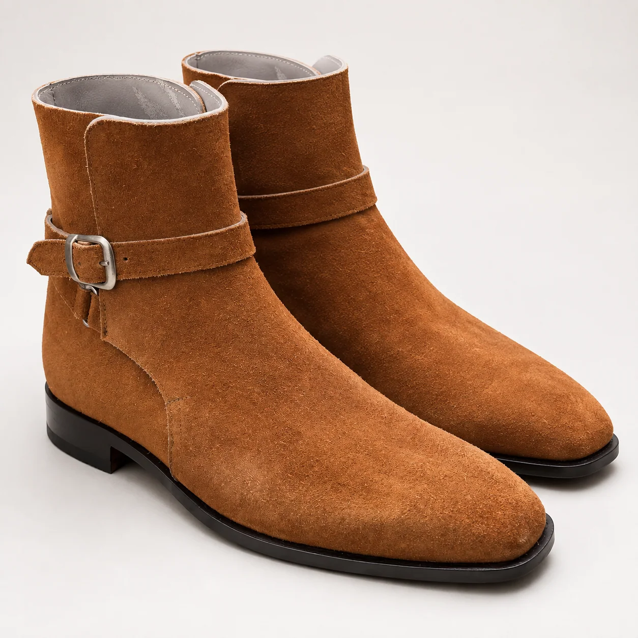 Tan Suede Jodhpur Buckle Ankle Boots