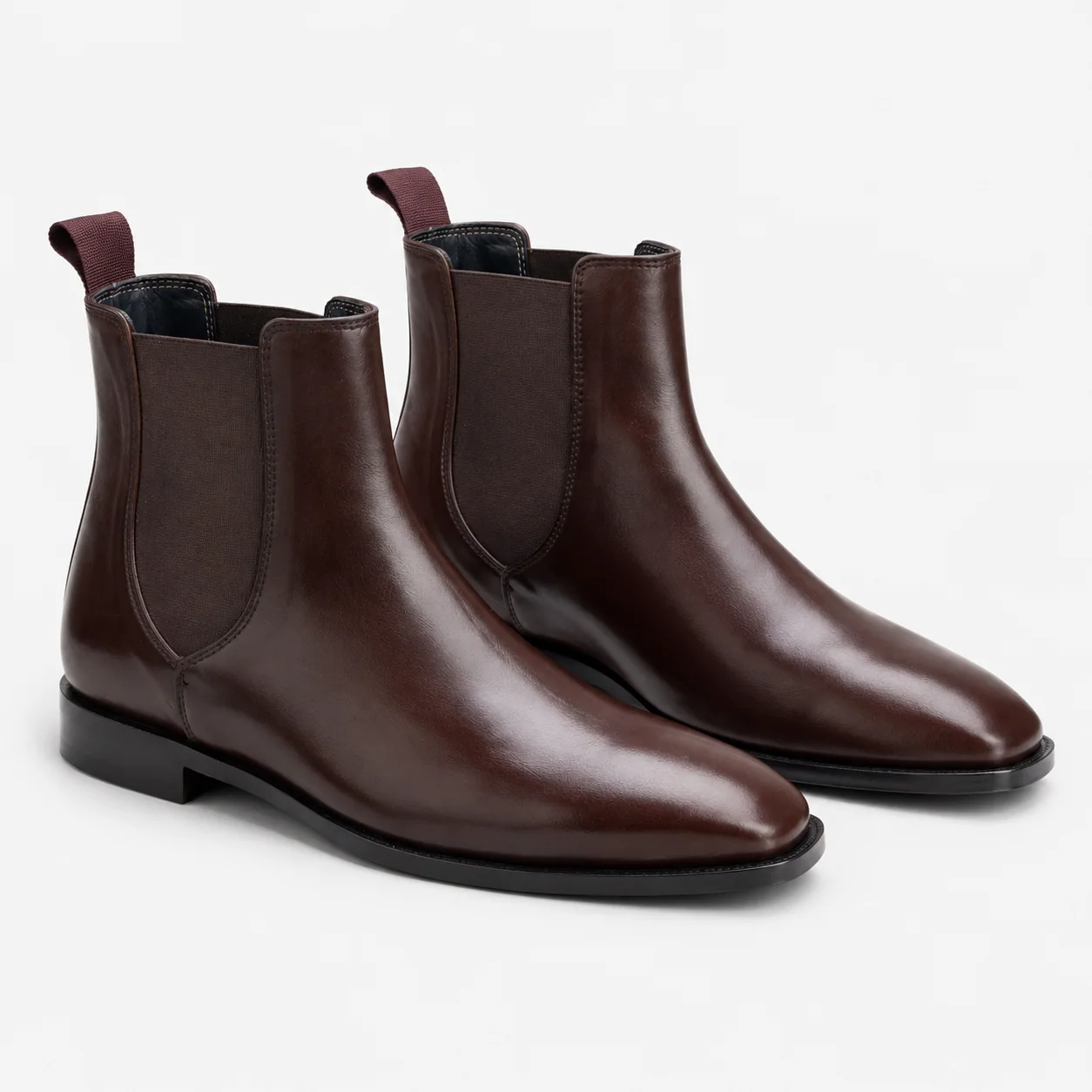 Brown Leather Chelsea Ankle Boots