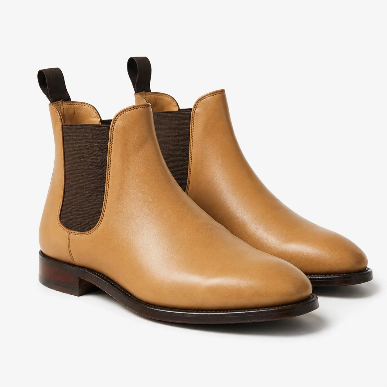 Light Tan Leather Chelsea Boots