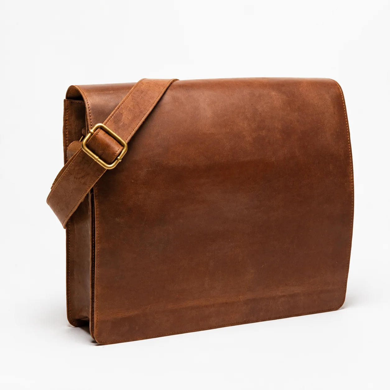 Brown Leather Messenger Bag