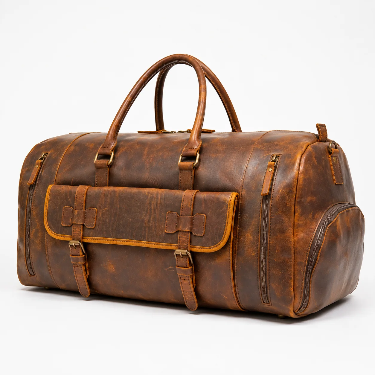 Vintage Brown Duffel Bag