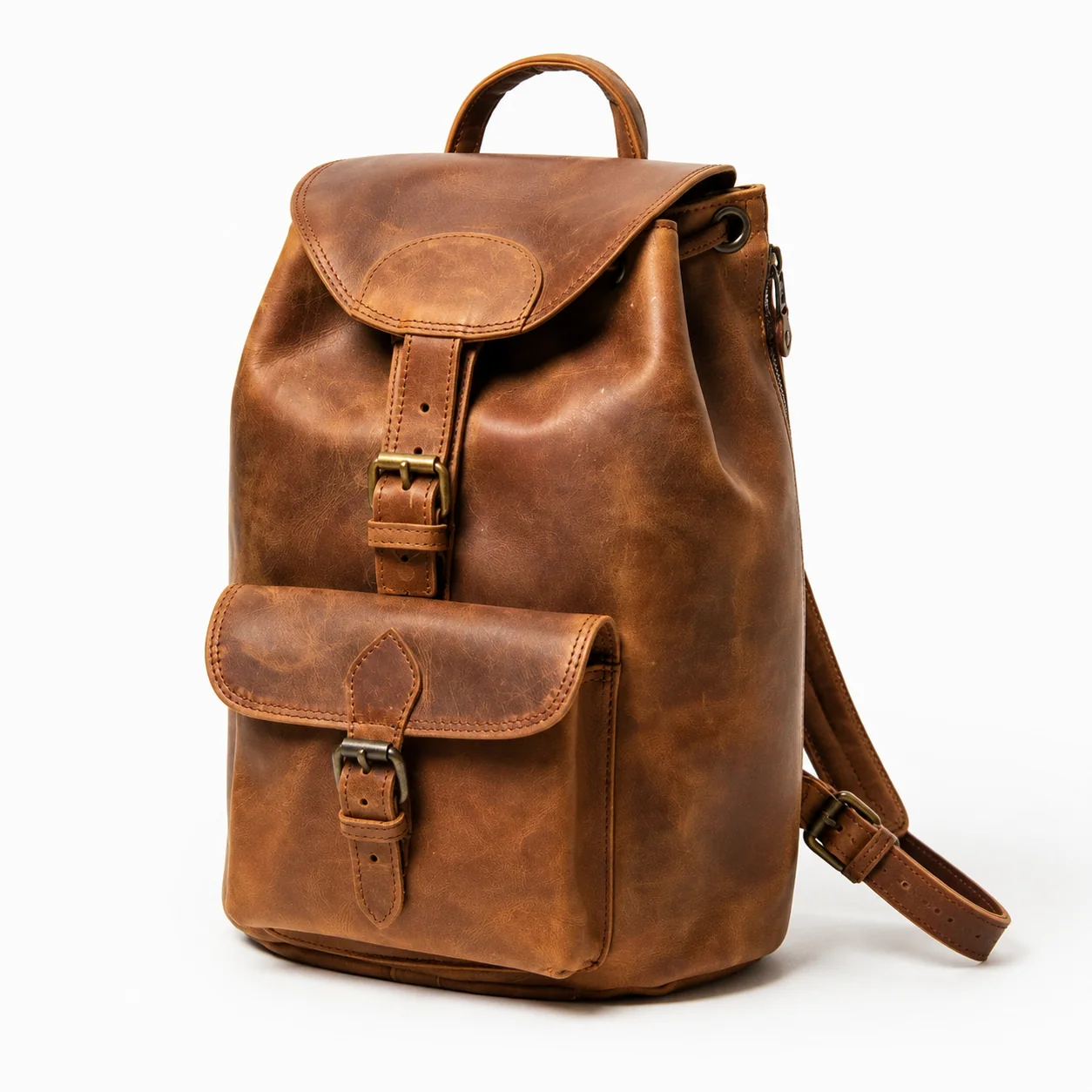 Brown Drawstring Backpack