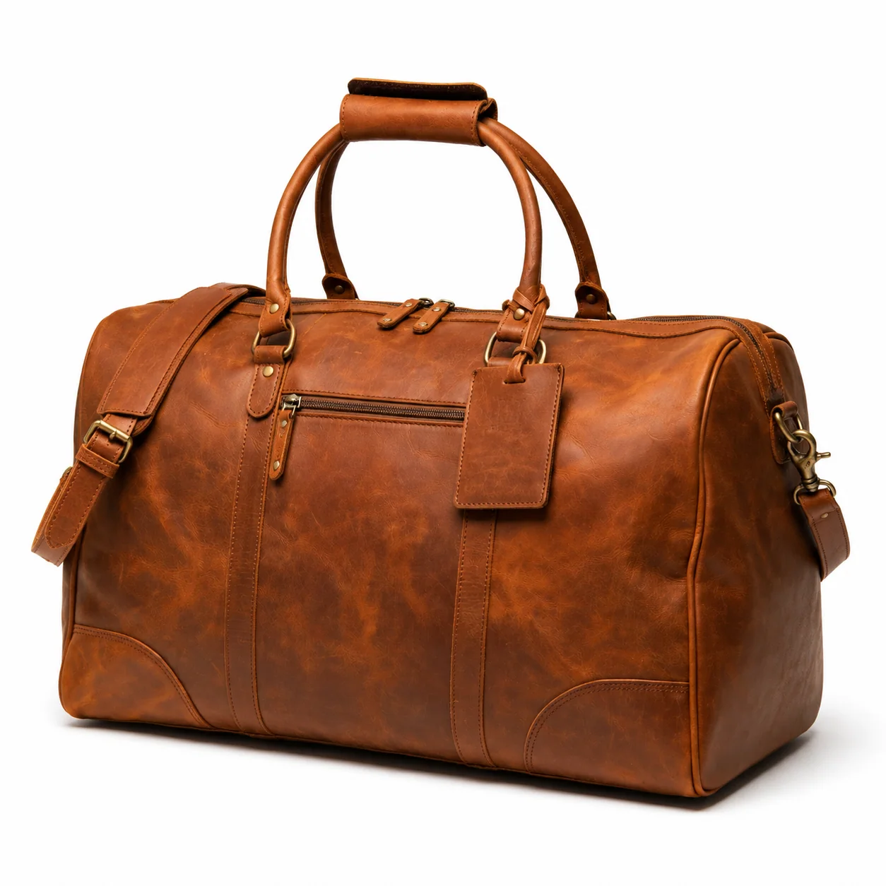 Vintage Travel Duffle Bag with Detachable Shoulder Strap